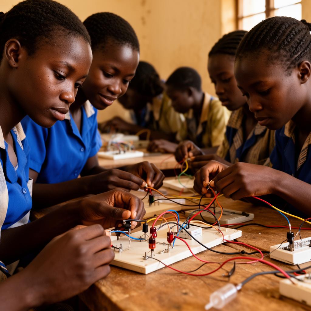 Jeunes femmes apprenant l'électricité dans un atelier de formation